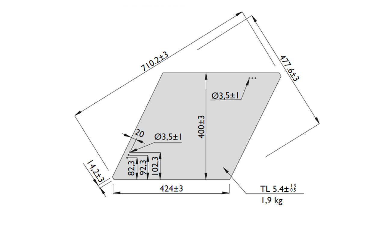 Rhombus - rozmry